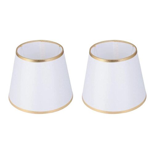 Abat-Jour En Forme De Tonneau, 2 Pièces, En Tissu, Anti-Poussière, De Remplacement, Pour Table, Bureau, Blanc