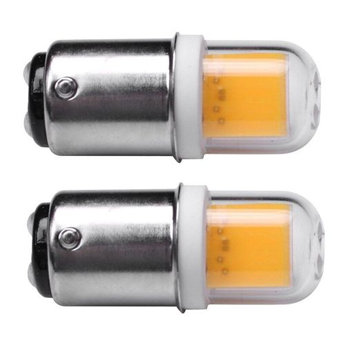 2 Ampoules Led Ba15d, 3w 110v 220v Ac, 300 Lumens Cob 1511, Lampe Sans Gradation, Blanc Chaud