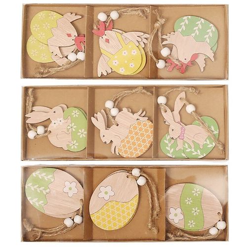 Pendentifs De Pâques En Bois De Lapin, 18 Pièces, Peinture Suspendue, Artisanat En Bois De Lapin, Décor Diy, Décorations De Pâques Pour Maison, Cadeau Pour Enfants