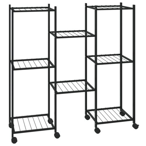 Vidaxl Jardinière Avec Roues 83x25x83,5 Cm Noir Fer