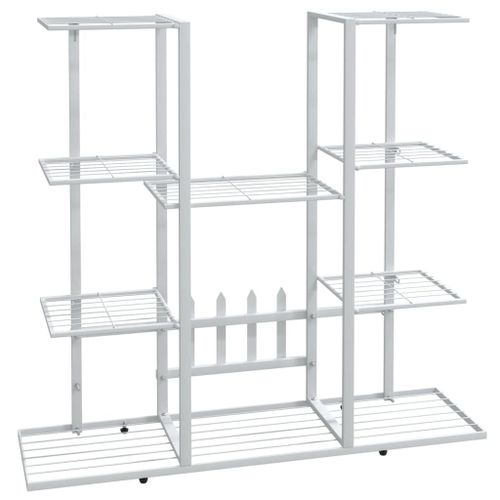 Vidaxl Jardinière 94,5x25x89 Cm Blanc Fer
