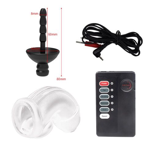 Prise De Pénis À Ondes De Choc Électrique, Bouchon De Gland, Dilatateur Uréthra, Jouet Sexuel Électrique, Manche De Scrotum, Boule, Civière, Cage De Chasteté Masculine