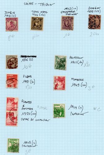 Timbres Japon & Chine De 1876 À 1953