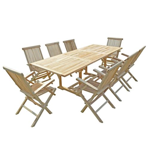 Ensemble De Salon Jardin En Teck Amara 8 Fauteuils Pliants