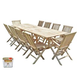 Salon De Jardin En Teck Batan 8 Chaises 2 Fauteuils - Bundle Huile