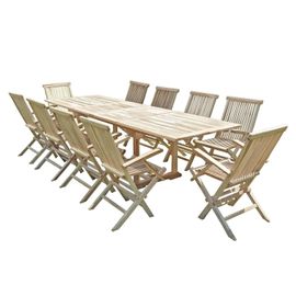 Salon De Jardin En Teck Batan 10 Fauteuils Pliants