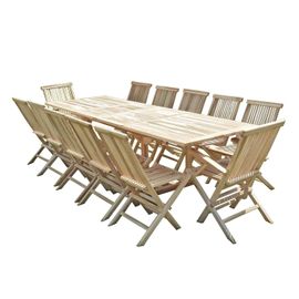 Salon De Jardin En Teck Batan 10 Chaises 2 Fauteuils