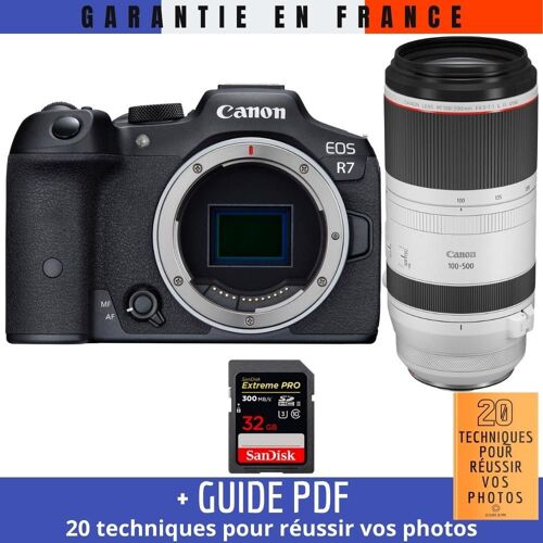 Canon EOS R7 + RF 100-500mm F4.5-7.1 L IS USM + 1 SanDisk 32GB Extreme PRO UHS-II SDXC 300 MB/s + Guide PDF ""20 techniques pour r?ussir vos photos""