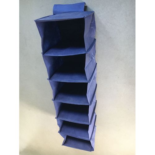 Casiers De Penderie En Toile Bleue Marine Pliable