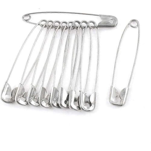 10pcs Épingle À Sûreté Argent Métal Vêtements Épingles Verrouillable Couverture Épingles Couture Notions