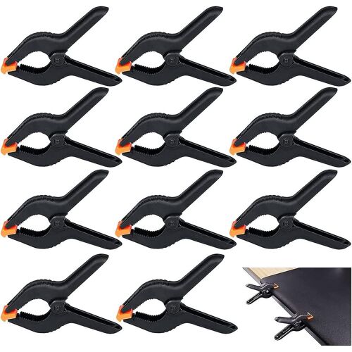Ensemble de pinces à ressort Bavoe en plastique, 40pcs 2 pouces Heavy Duty Nylon Bavoe Spring Clamps (noir)