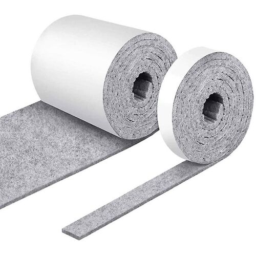 Feutre Chaise Glisse Auto-Adhésif Gris Feutre Ruban Épais 4mm 2 Rouleaux Bandes De Feutre