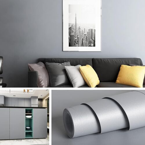 Papier peint autocollant - Gris, Lavable, Amovible