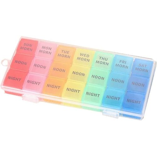 Almi Pill Box Pour 7 Jours Pill Organizer 21 Slots Storage Box Hebdomadaire Pill Holder Cadeau 