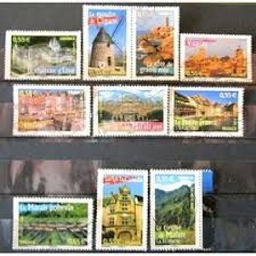 La France À Voir (11) : Monuments Et Sites Série Complète Année 2008 N° 4161 4162 4163 4164 4165 4166 4167 4168 4169 4170 Yvert Et Tellier