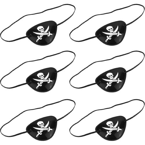 6 Pirate Eye Patches Patchs Skull Crossbone Eye Patches Réglables Pour Les Enfants 
