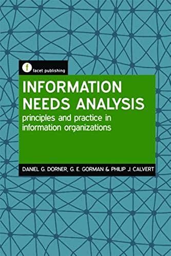Information Needs Analysis : Principles And Practice In Information Organizations
