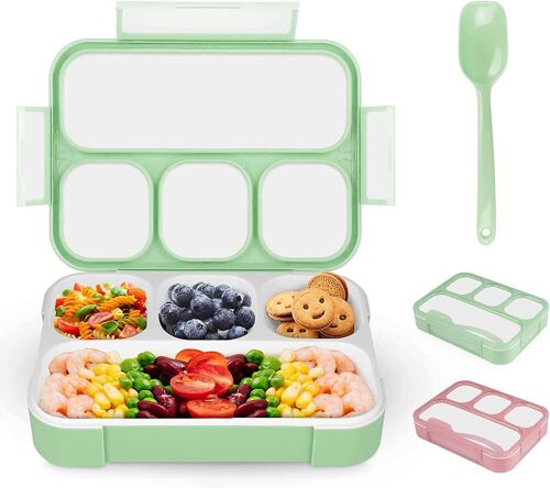 Bento Lunch Box Pour Les Enfants. Boîte À Lunch Pour Enfants À 4 Compartiments Étanche. Mignon Bento