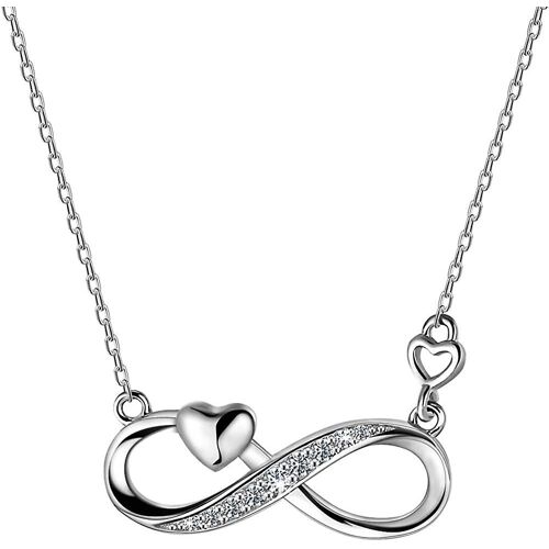 Chaîne Pour Dames 925 Sterling Silver Infinity Chain Sparkling Cubic Zirconia Love