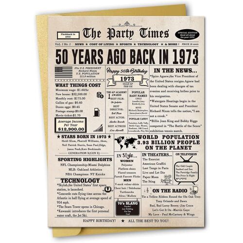 50e anniversaire cartes cadeaux - carte d'anniversaire Vintage 50e
