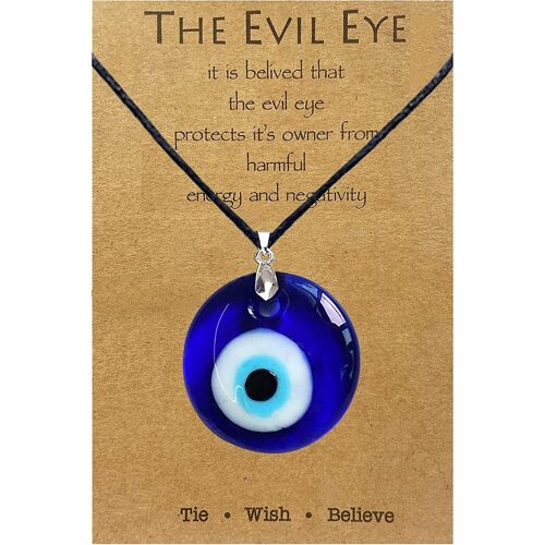Evil Eye Collier Bracelets, Bleu Turc En Cuir Corde Evil Eye Collier Pour Femmes Moi