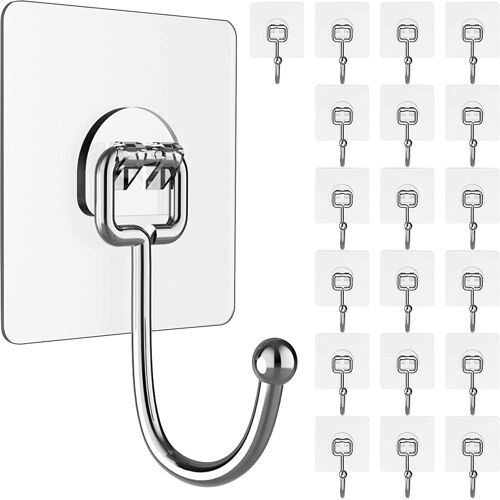 Grands crochets adhésifs pour suspendre 44ib (max) 20 Pack S, supports muraux