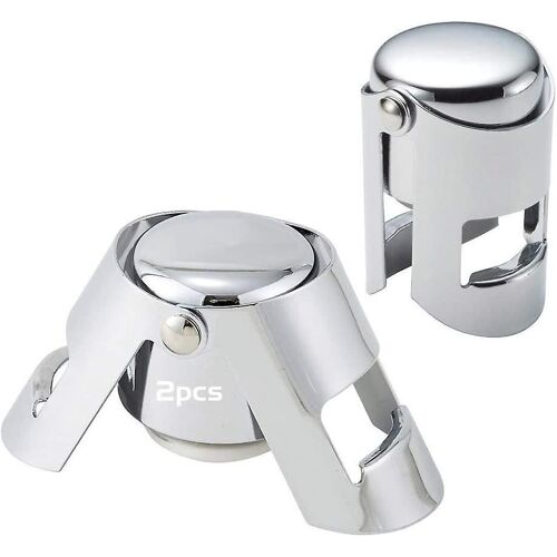 2 Pcs Champagne Stoppers - Bouchons De Bouteille De Vin En Acier Inoxydable, Cadeau Mousseux
