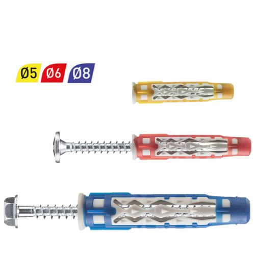 Boite de 50 chevilles bimatière COLORTECH 8x50 Spit avec vis TH 565192