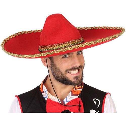 Chapeau Méxicain Rouge De 58 Cm (Taille Unique)