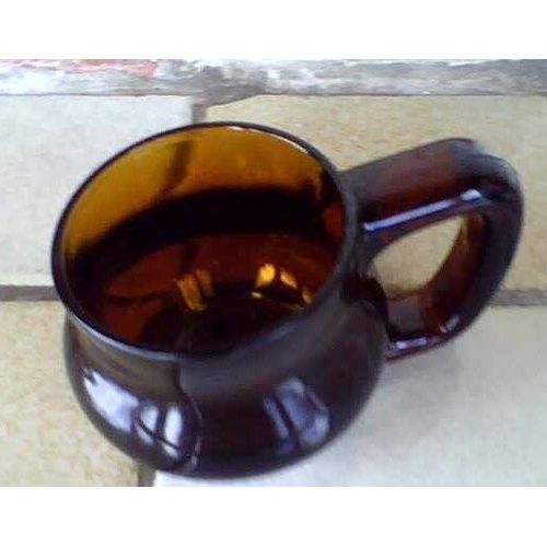 Petite Tasse, Shooter En Verre Fumé Marron Très Épais - Diamètre 05cm,Hauteur 06cm - Années 60/70