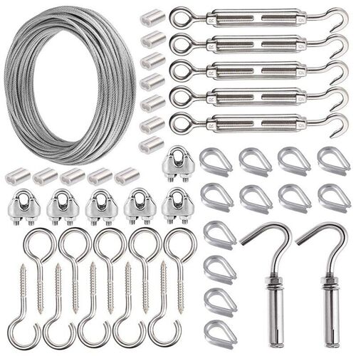 Fil De Jardin De 30m Pour Plantes Grimpantes, Pinces À Fil De Clôture, Tendeur De Fil Pour Kit De Suspension De Guirlandes Lumineuses
