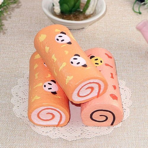 Jouets De Cuisine Pour Enfants, 3 Pièces/Ensemble 12cm, Mignon Panda Squishy Swiss Rollers, Dessin Animé, Doux, Lent, Casse-Gâteau, Cadeau