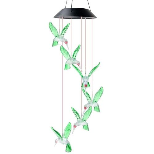 Led Carillon De Vent Solaire Lampe Oiseau Carillon De Vent Lampe Pendentif Carillon À Vent Décoratif Lampe Couleur Changeante Lampe Solaire Lampe