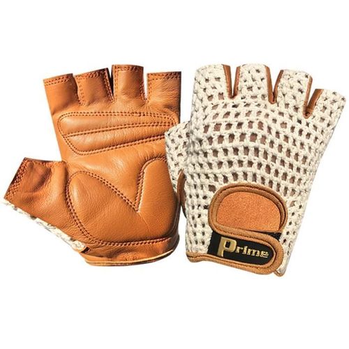 Gants Mitaines Vélo Vtt Cyclisme Fitness Musculation En Cuir, Roux, Taille : L
