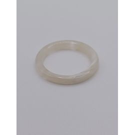 Bague En Resine ,Blanc Et Transparent,Taille 15.92 Mm