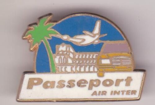 Pins Avion - Compagnie Aérienne / Passeport Air Inter ( Signé Punch) 3.3x2.2 Cm