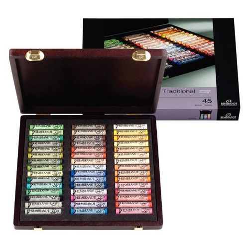 Pastels Tendres - Coffret Traditionnel - 45 Pastels - Sélection Paysage - Rembrandt