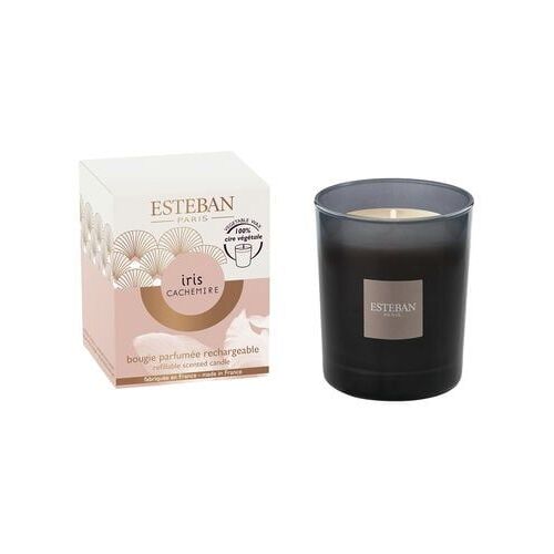Esteban Paris Parfums - Bougie parfumée initiale rechargeable - Iris Cachemire  - Beige
