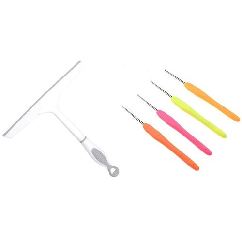 Petites Aiguilles À Coudre, Ensemble De 4 Pièces, 1x, Pratique, Grattoir En Verre Souple, Lave-Vitre, Nettoyant Brosse-Fs-Phfu