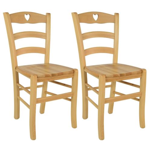 Naples - Lot De 2 Chaises Naturelles Et Assises En Bois