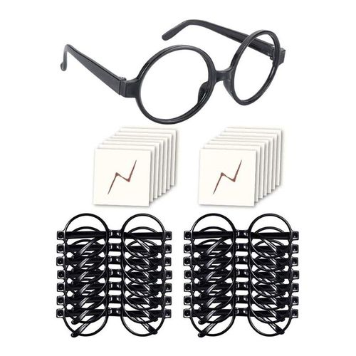 Lunettes De Magicien À Monture Ronde, Sans Lentilles Ni Tatouages, Pour Enfants, Halloween, Fête Costumée, Sews-16pcs