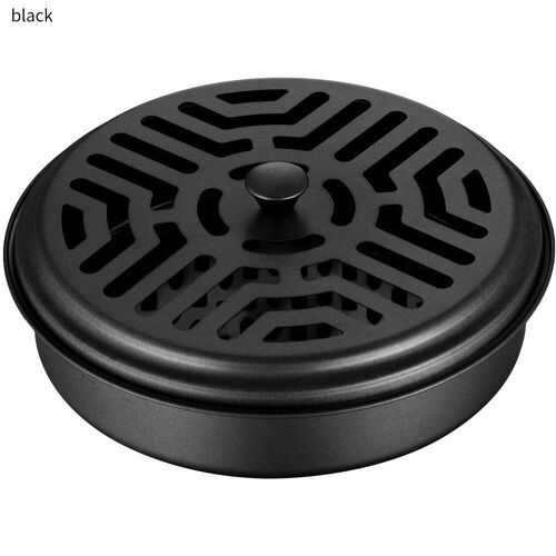 Encensoir rond rétro Portable en fer, 1 pièce, support de bobine de moustique, ignifuge, décoration de maison, accessoire d'encens de jardin de Camping
