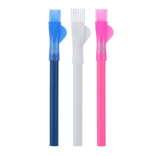 Stylo marqueur de craie de tailleur en plastique avec brosse, effaçables, pour couturière, crayon pour vêtement, tissu, Patchwork, accessoire de couture, 3 pièces/ensemble
