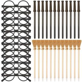 36 Pièces De Crayons Et Baguettes De Sorcière, Avec Cadre Rond, Sans Lentilles, Baguettes De Magicien, Fournitures De Fête À Thème