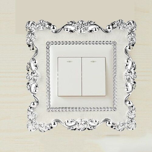Autocollant De Plaque De Prise De Courant En Résine 1 Pièce, Autocollant De Panneau Mural, Couverture De Panneau Mural Brillant, Outils D'accessoires De Décoration De Maison