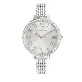 Montre Femme Christian Lacroix À Quartz Cadran Argenté 38 Mm Et Bracelet Argenté En Acier Clwe34