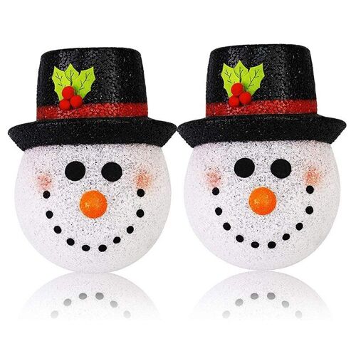 Abat-Jour De Noël Pour Porche, 2 Pièces, Bonhomme De Neige, Décoration D'extérieur, Noël