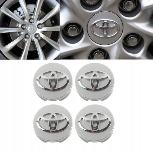 4x 62mm Argent Toyota Logo Centre De Roue Cache Moyeu Emblème Enjoliveurs Pour Toyota