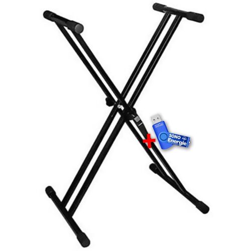 Pied support double pour clavier/piano/synthé +Clé USB 32G
