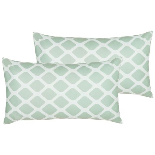 Lot De 2 Coussins Vert Menthe Kalamos 40 X 70 Cm